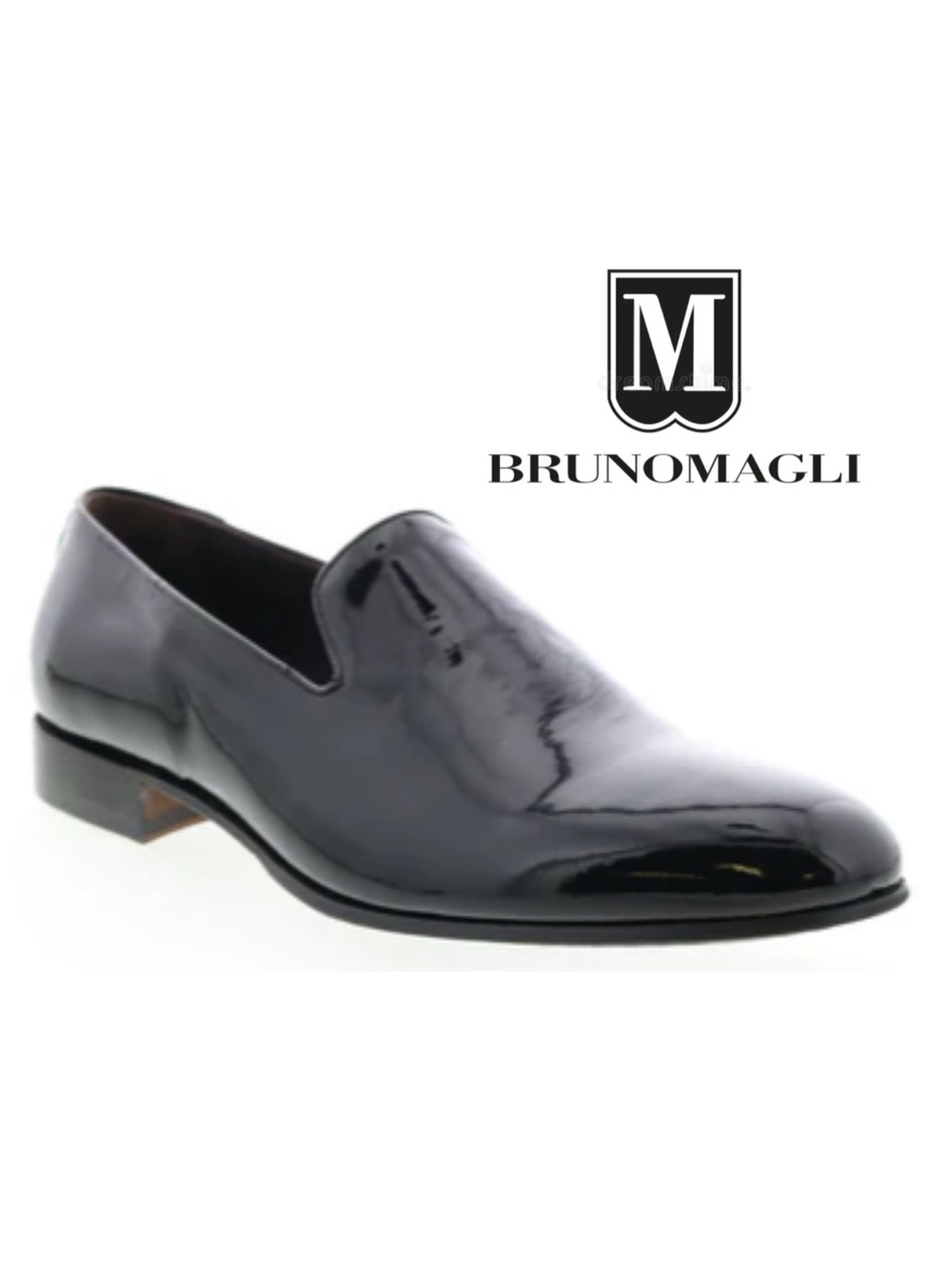 Bruno Magli Ellington Italian Black Patent Leather Tuxedo Loafers Italy MB2ELNA2
